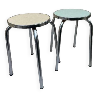 Set of 2 vintage formica stools