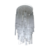 Mazzega, xl vintage clear murano glass elements chandelier from 70s