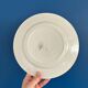 Lot de 8 assiettes plates vintage - Faïence St Amand, motif floral bleu et
