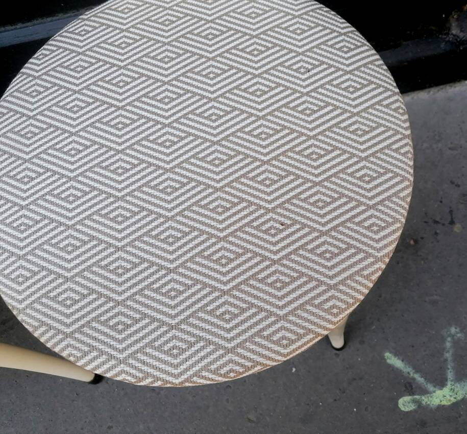 set of 4 Bauman chairs, Mouette model, white wood, 1960