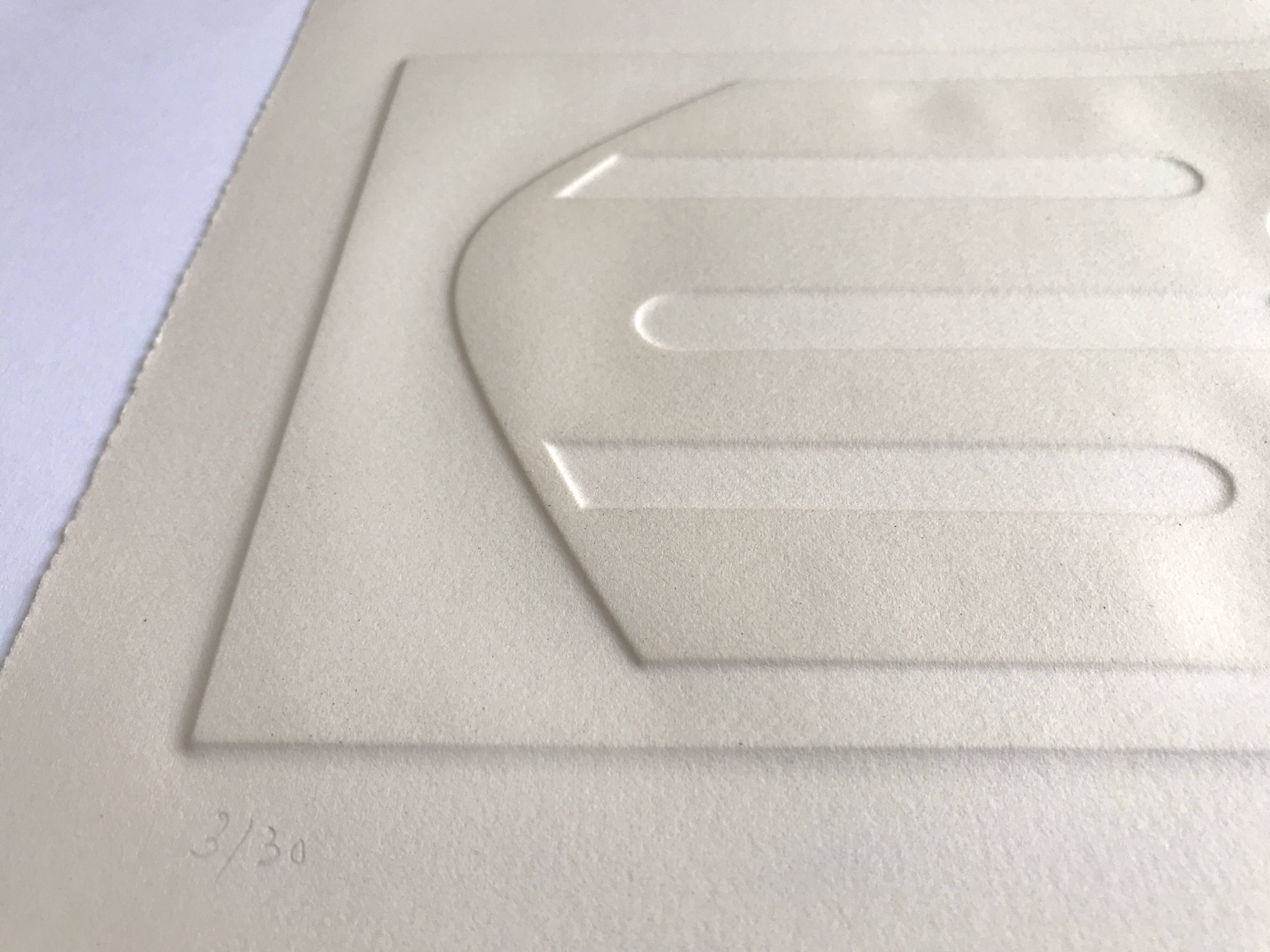 Signed and numbered print by Jean Legros, Geometric Relief II, c 1970