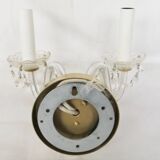 Murano diamond point glass wall lamp with pendant