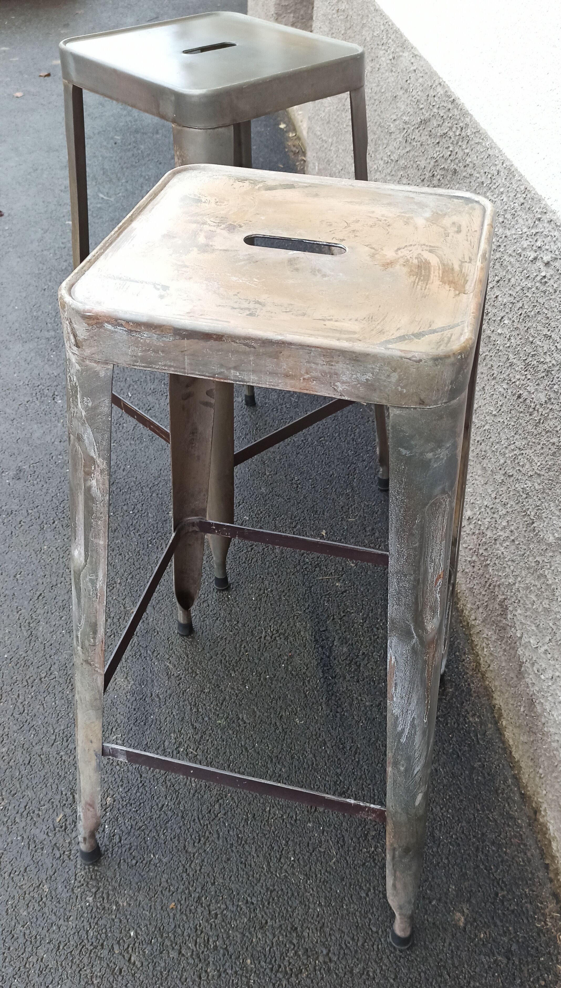 Pair of metal stools