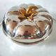 Ice cube bucket pumpkin silver metal design 70s