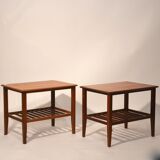 Pair of scandinavian bedside tables in teak