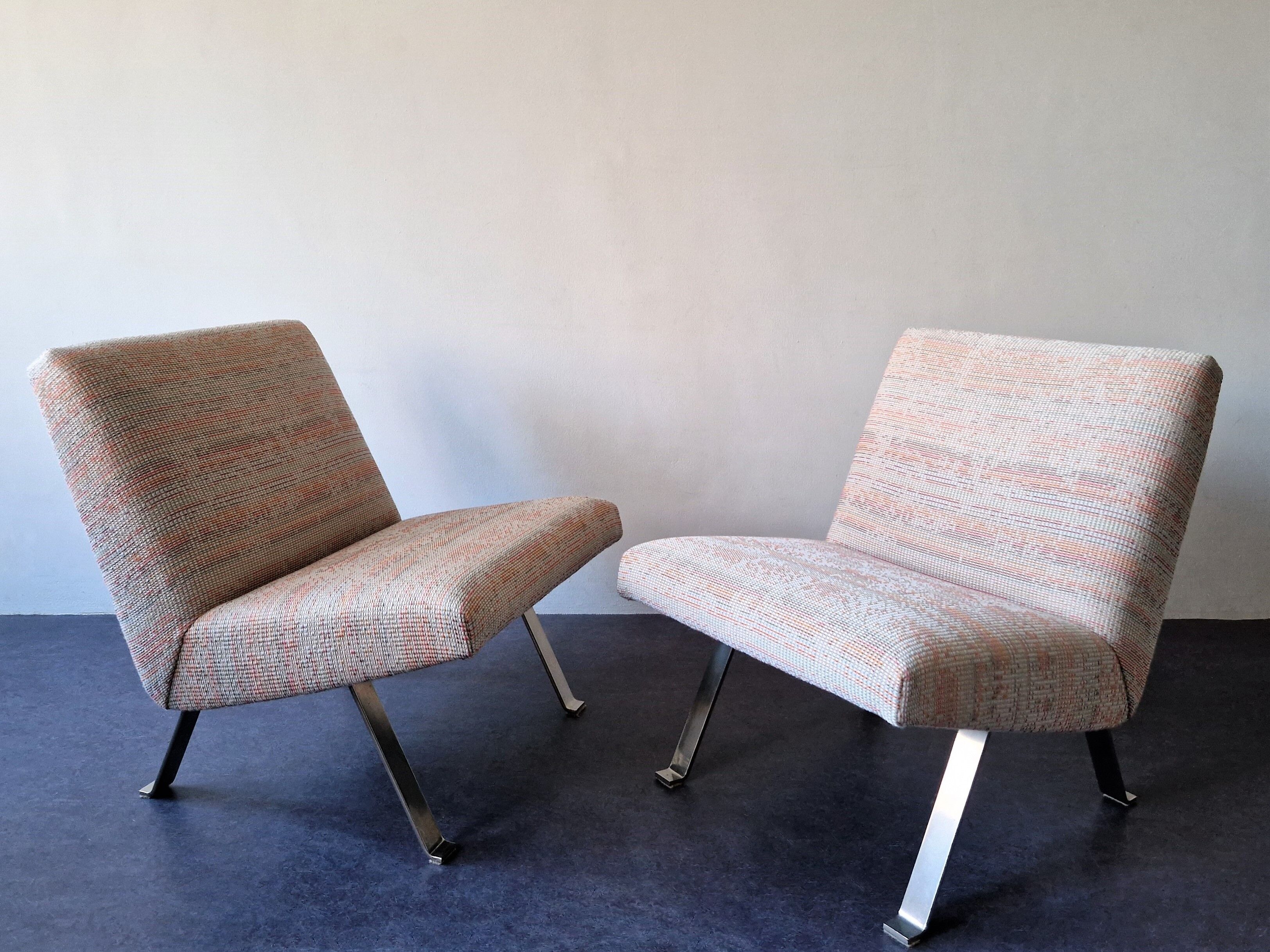 Set of 2 model 141 lounge chairs by Joseph Andre Motte by Artifort, The Netherlands 1955
