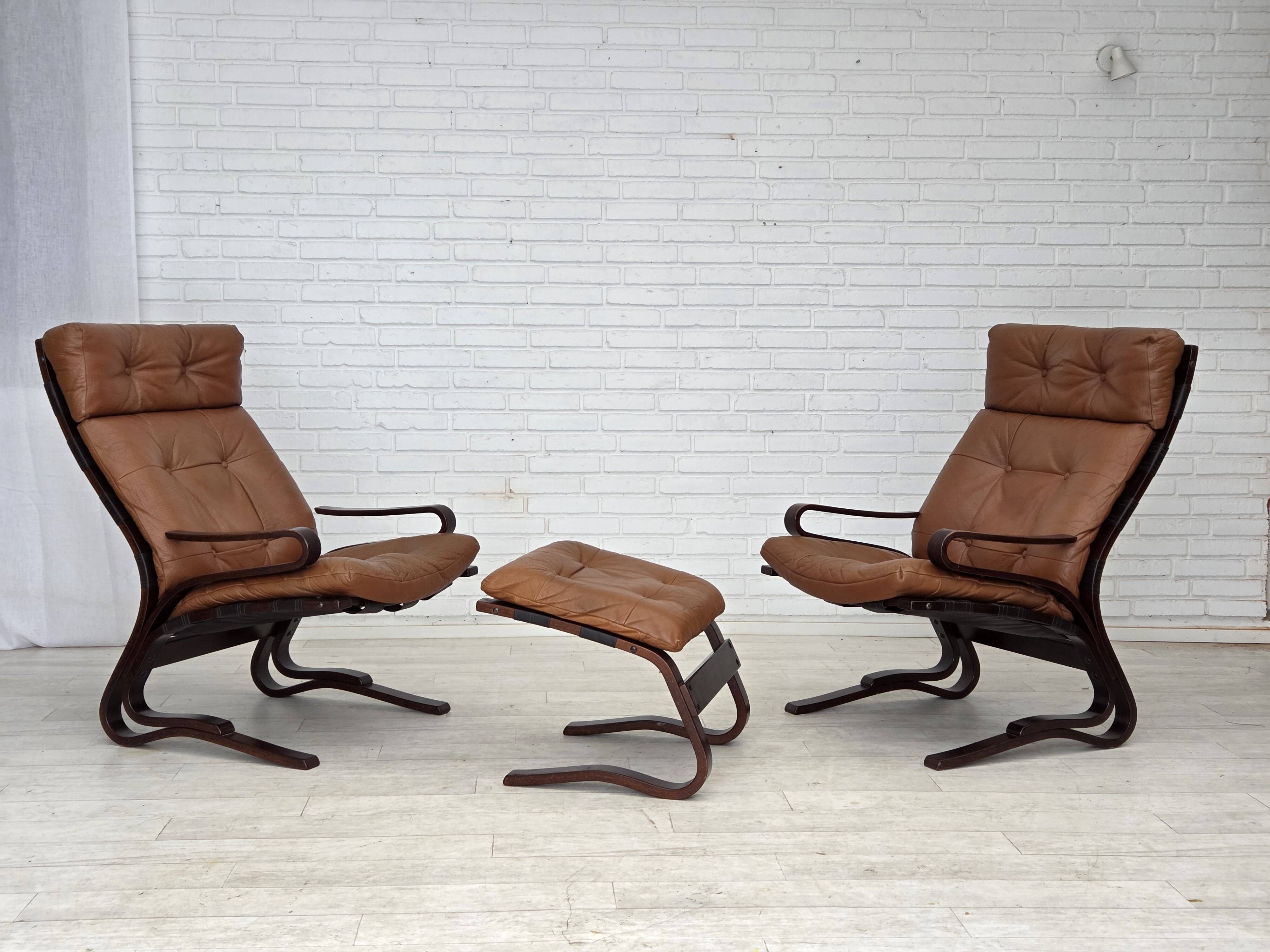 1970s, Norwegian design by Else & Nordahl Solheim, set of 2 chairs.