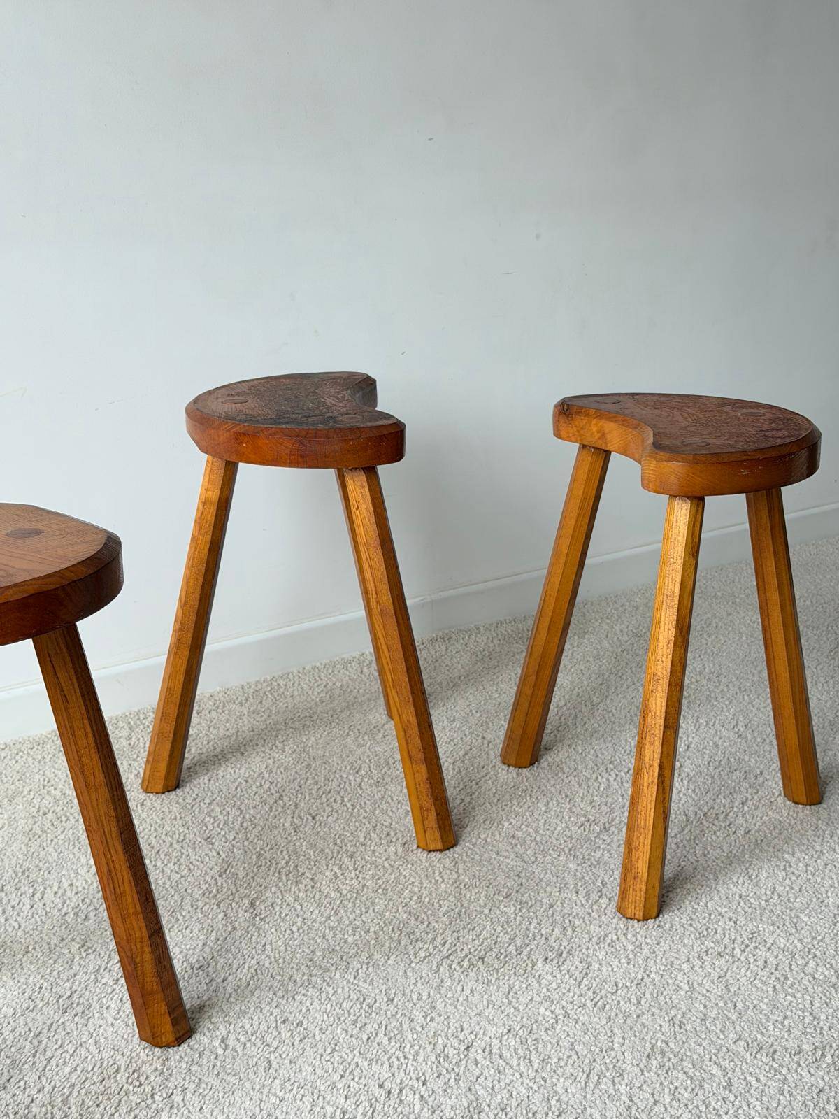 Vintage tripod stool trio