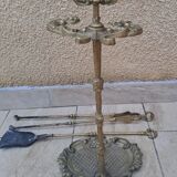 Bronze fireplace tool set