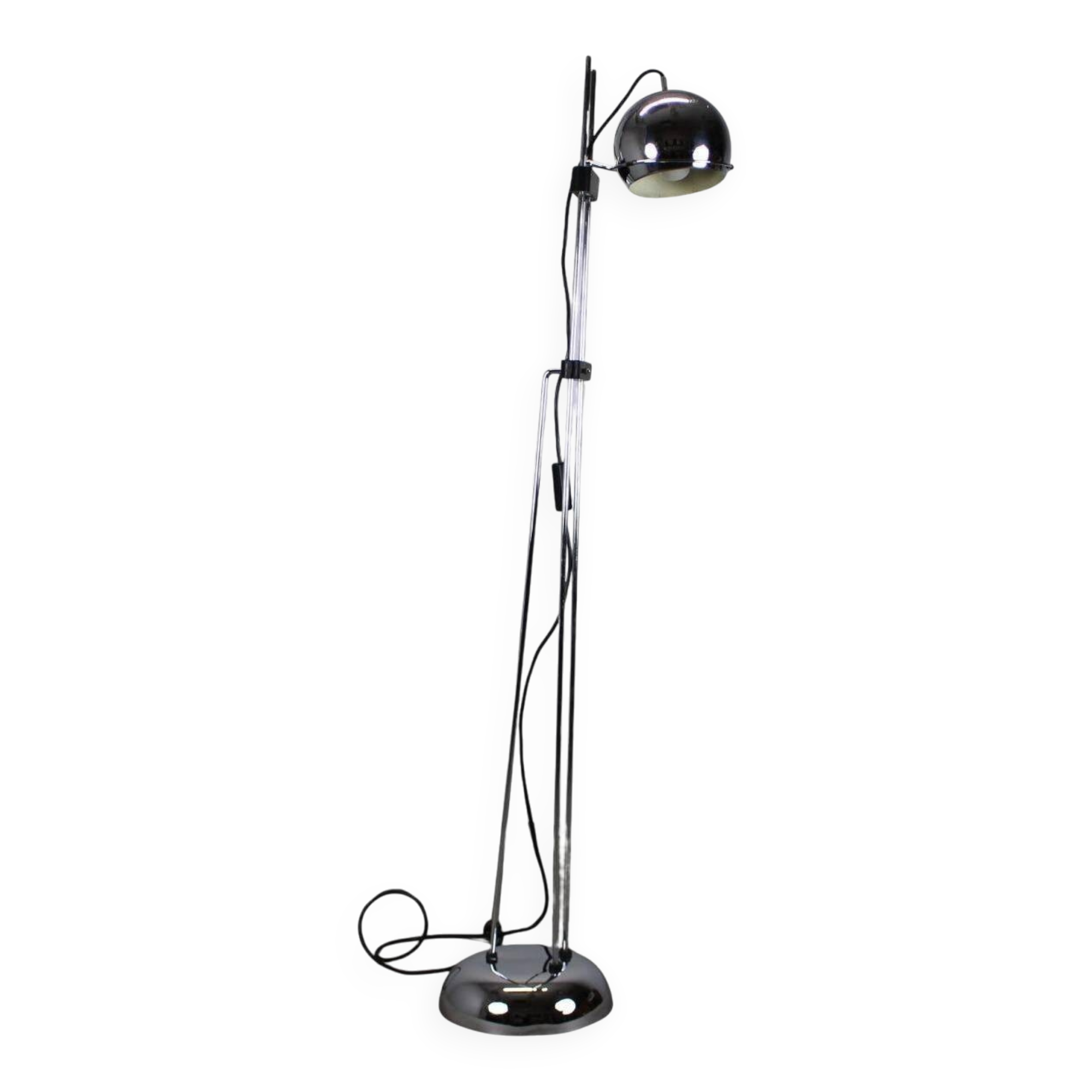Lampadaire italien réglable en chrome Space Age, années 1960
