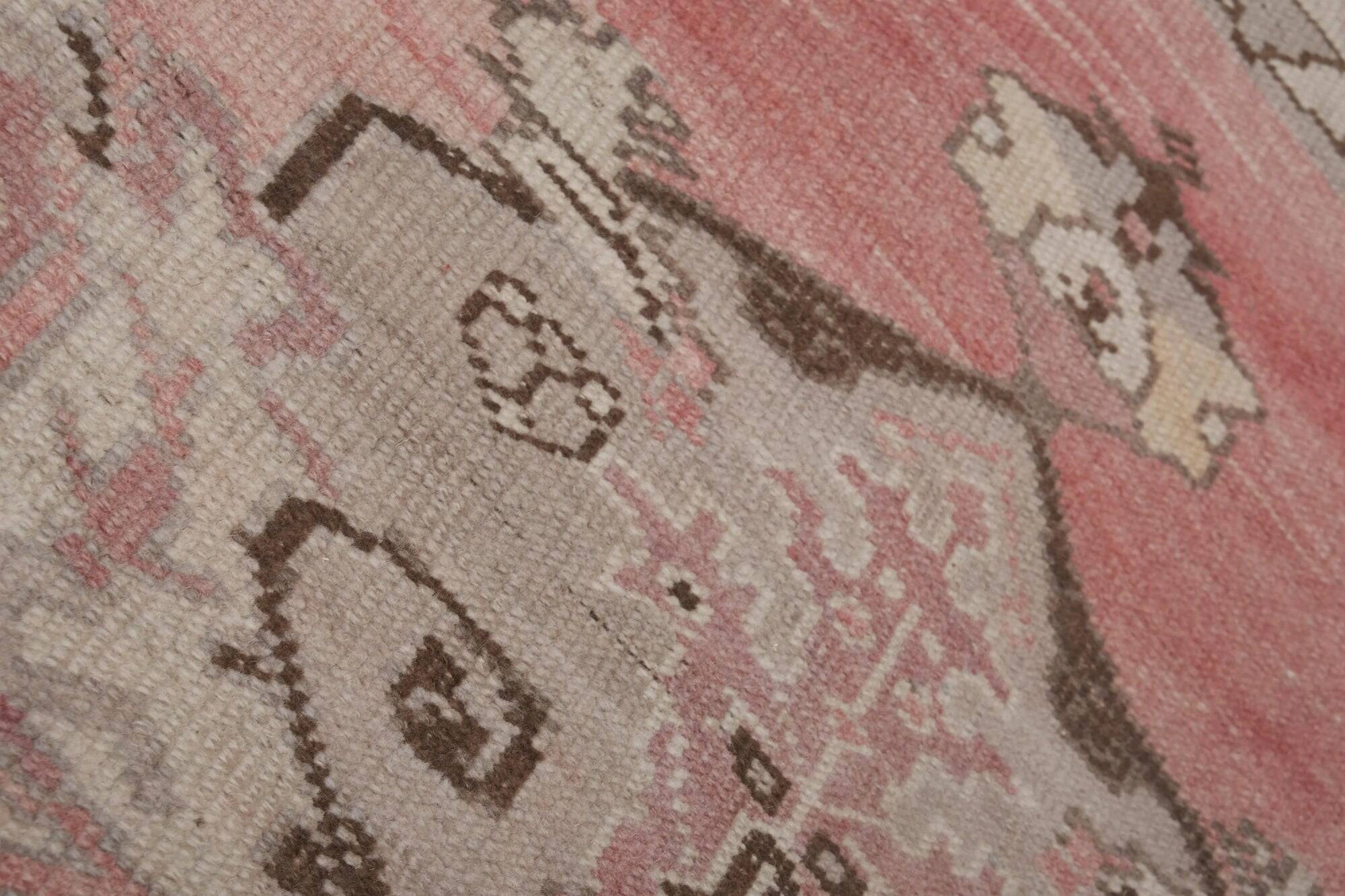 Vintage Turkish hallway rug 100x649 cm