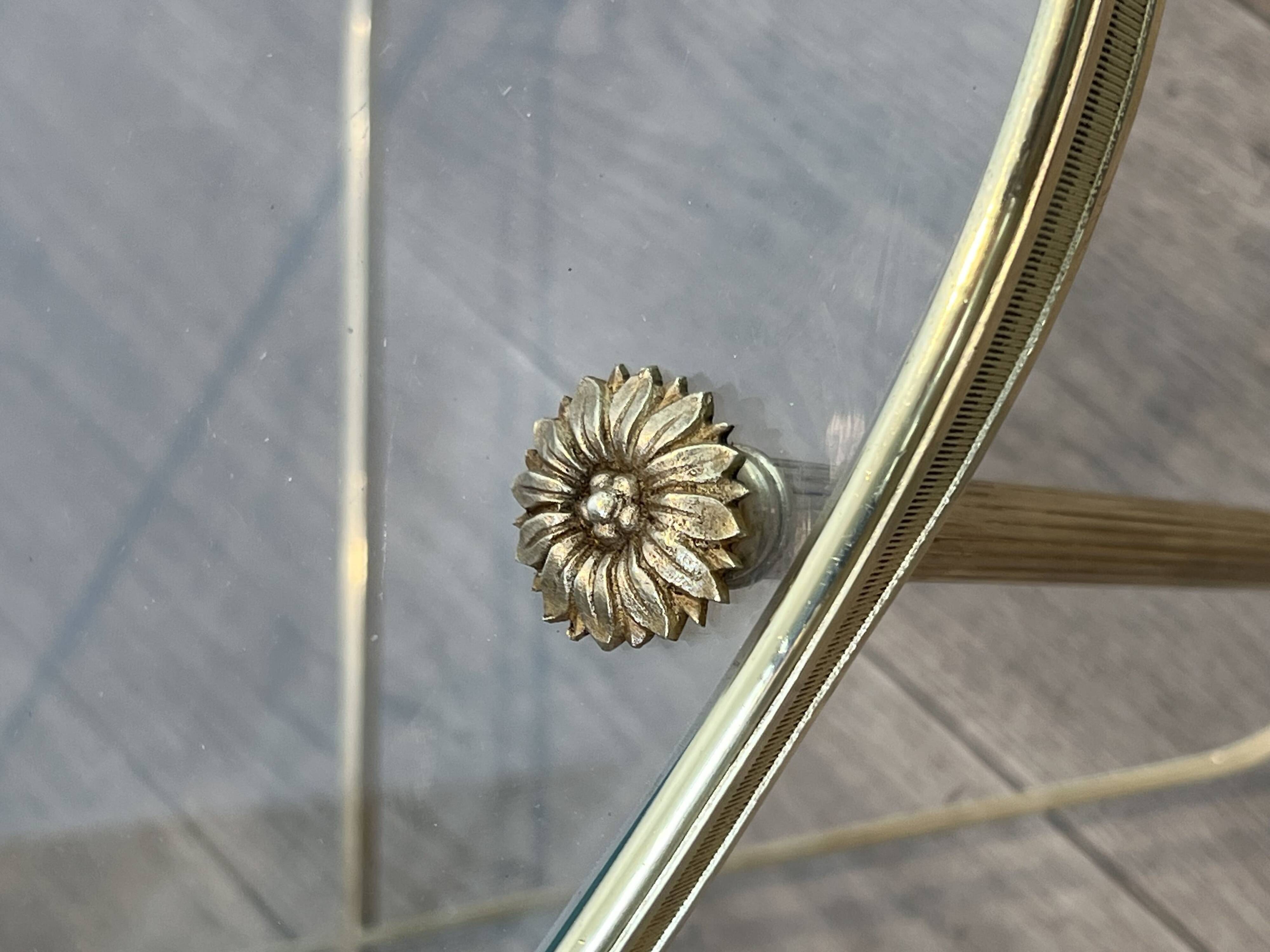 Oblong Coffee Table in Brass and Glass, by Maison Baguès, 1960s.