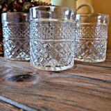 Verres à whisky en verre ciselé type pointe de diamant (lot de 4 + 1 gratuit)