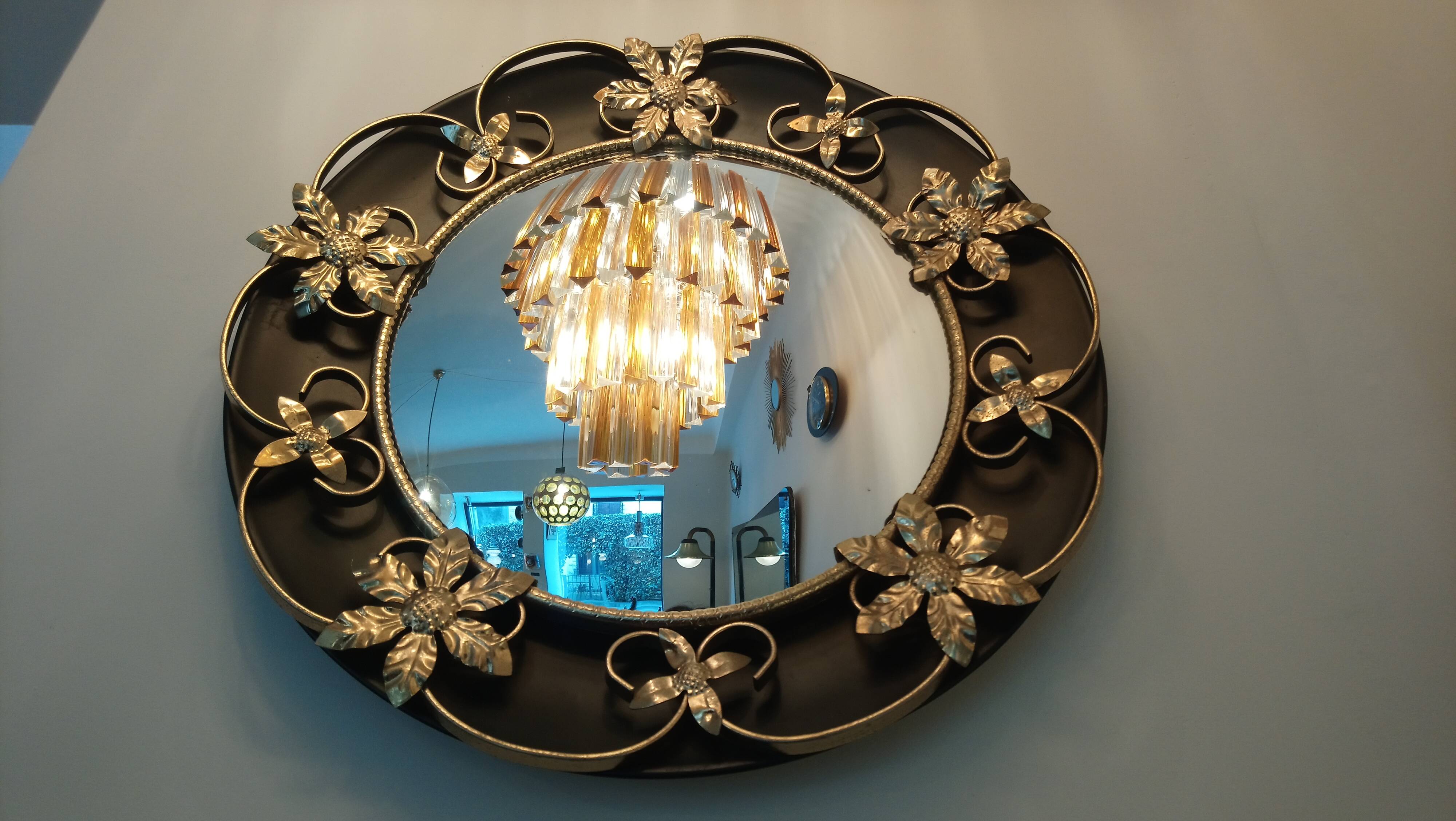 Black witch mirror of the 60s - 43cm