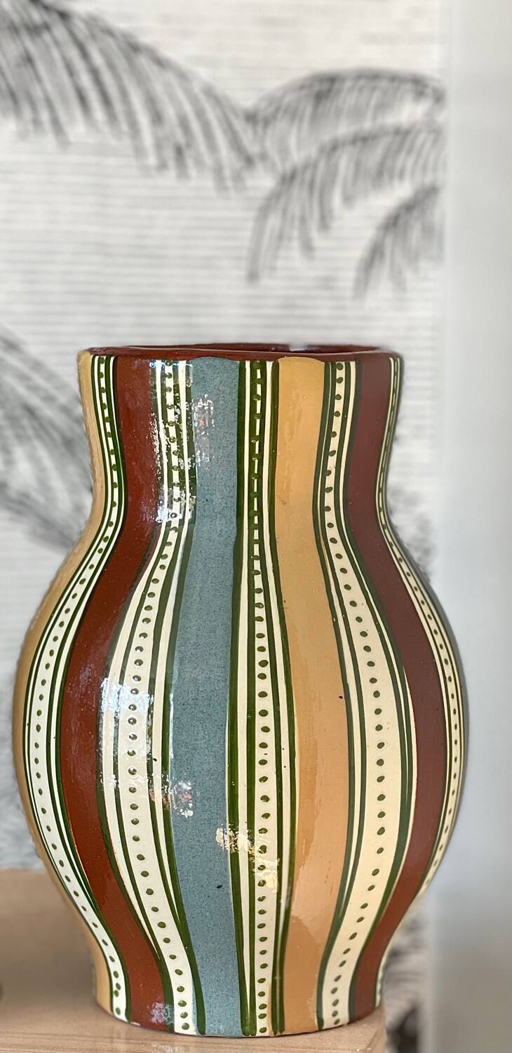 Glazed earthenware vase