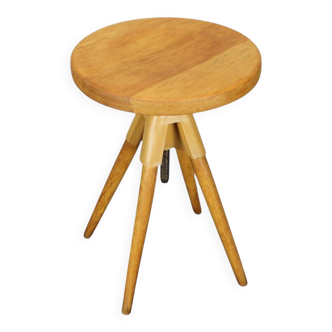 Mid-century adjustable workshop stool, Czechoslovakia, 1960s
