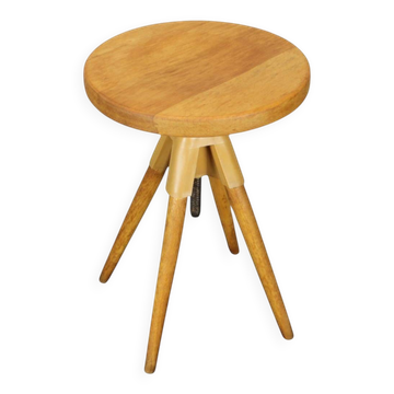 Mid-century adjustable workshop stool, Czechoslovakia, 1960s