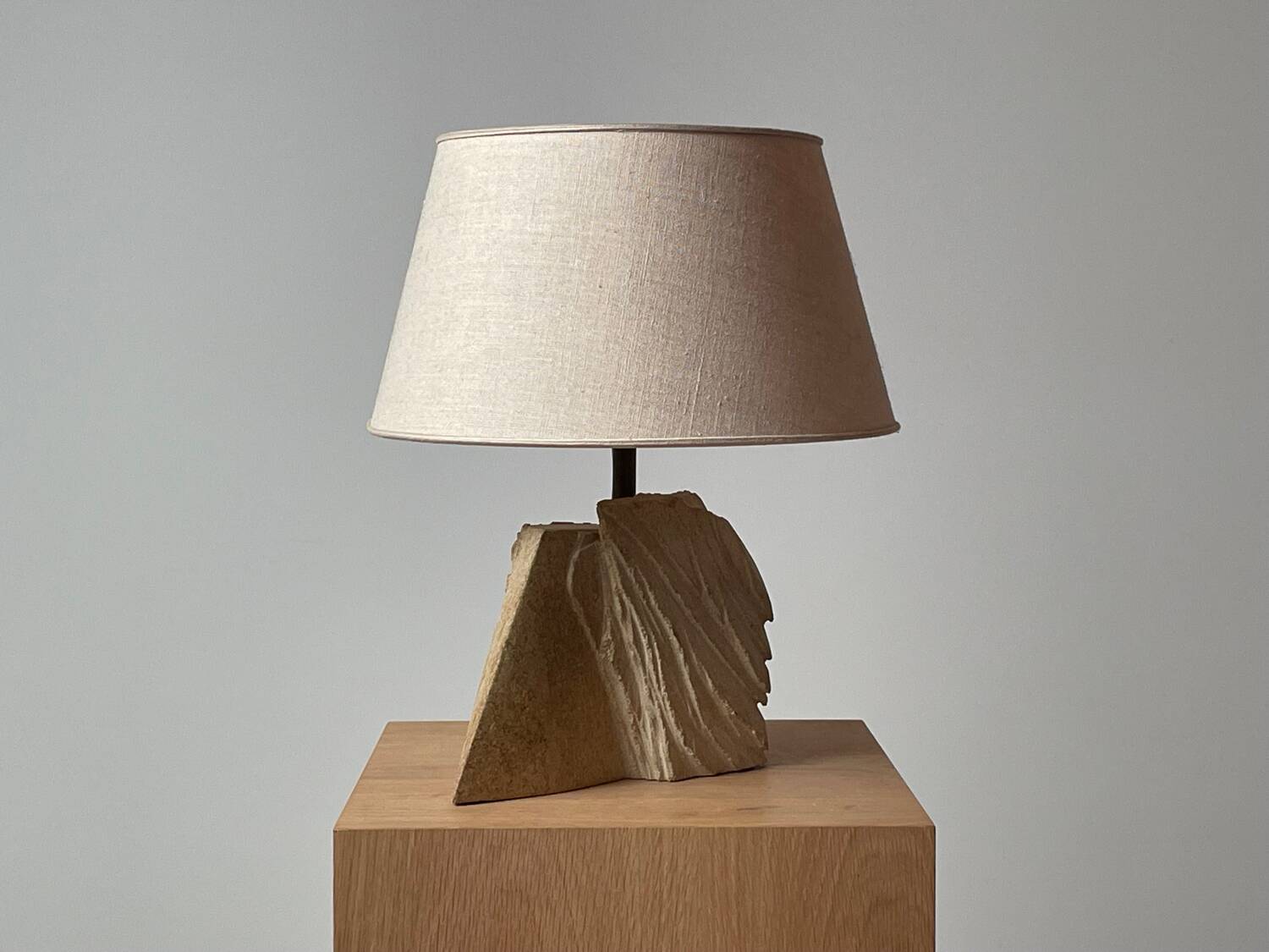 Sculpted stone lamp by Albert Tormos 1970
