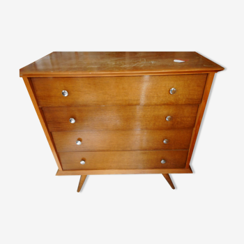 Chest of drawers light wood compass feet