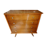 Chest of drawers light wood compass feet