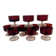 10 ruby glass cups, 1970s