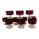 10 ruby glass cups, 1970s