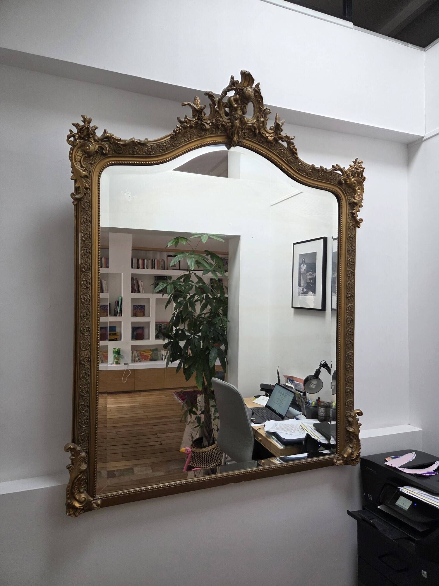 Grand miroir dorures et angelot