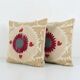 Lot de 2 housses de coussin brodées vintage 53x71 cm