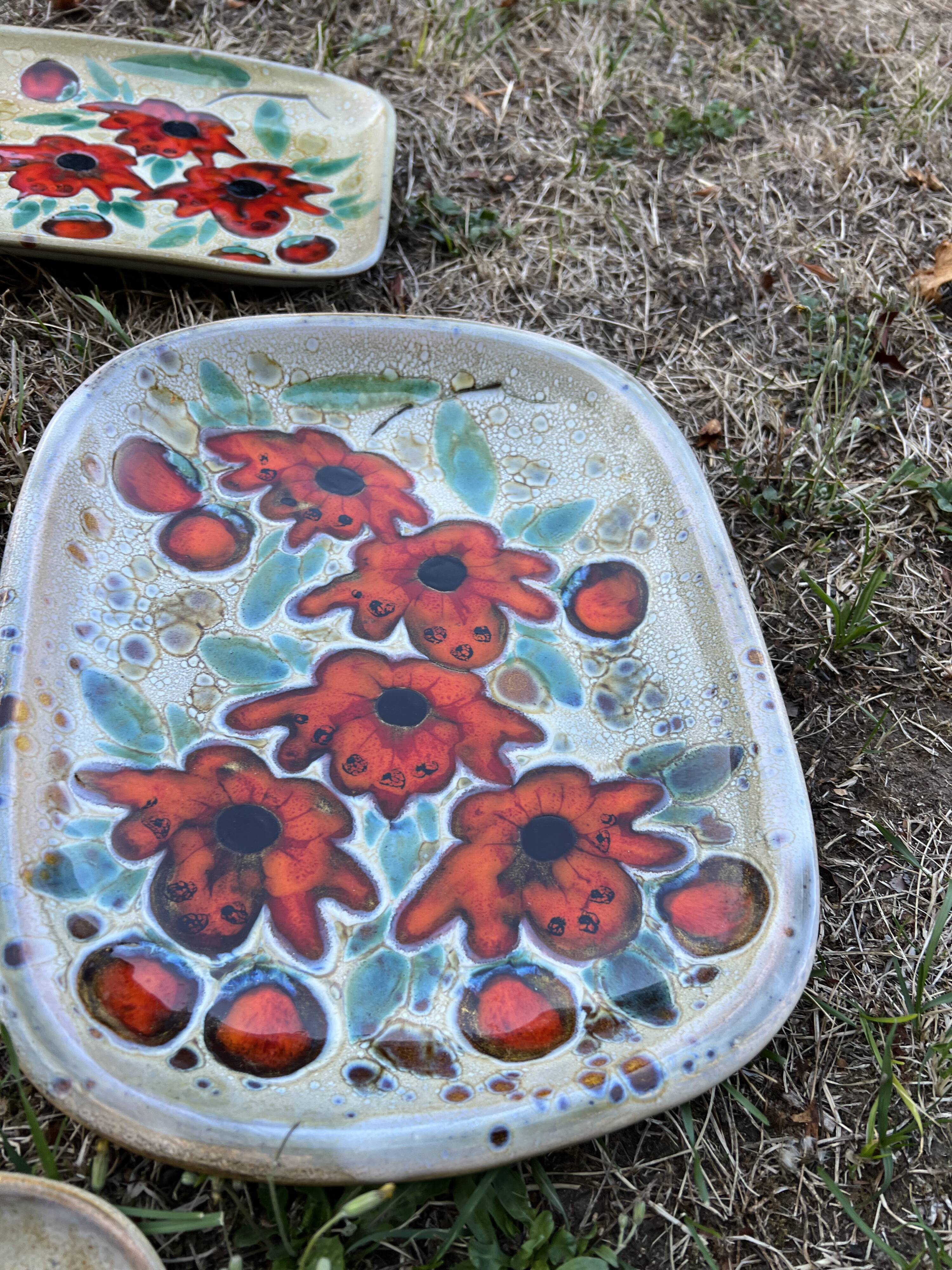 4 Plates by Kurt Brunner and Monique Pansier (Poterie du Verseau, Vallauris)