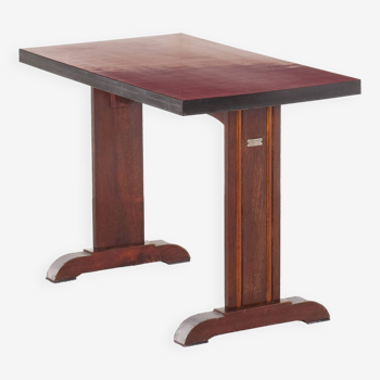 Table de bistrot avec plateau en formica rouge An 50/60