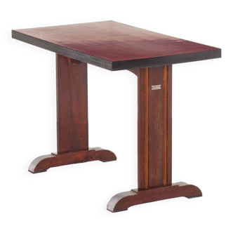 Table de bistrot avec plateau en formica rouge An 50/60