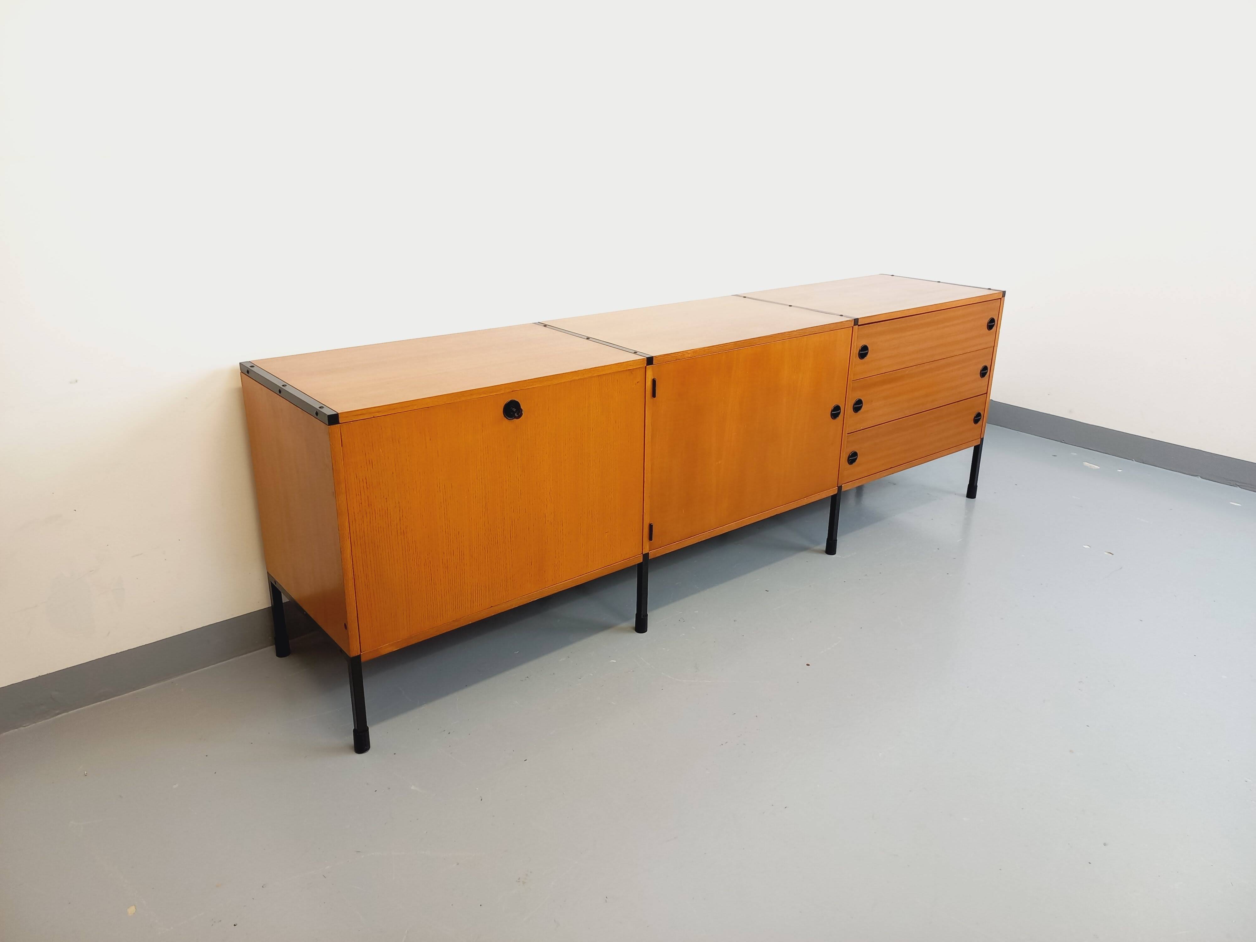 Large vintage modernist low sideboard ARP Minvielle by Guariche Mortier