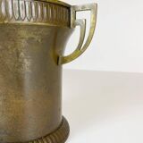 Art Deco champagne cooler in copper and brass with relief patterns, Sweden, 1930s.