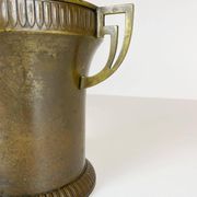 Art Deco champagne cooler in copper and brass with relief patterns, Sweden, 1930s.
