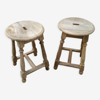 Duo de tabourets bois