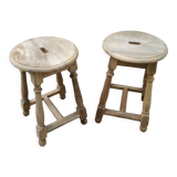 Duo of wooden stools