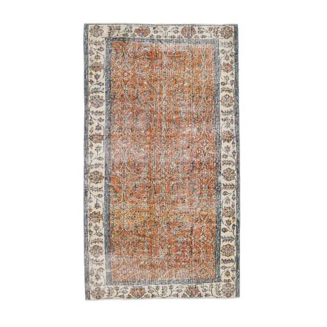 1970s Vintage Turkish Hand-Knotted Area Rug 110x200