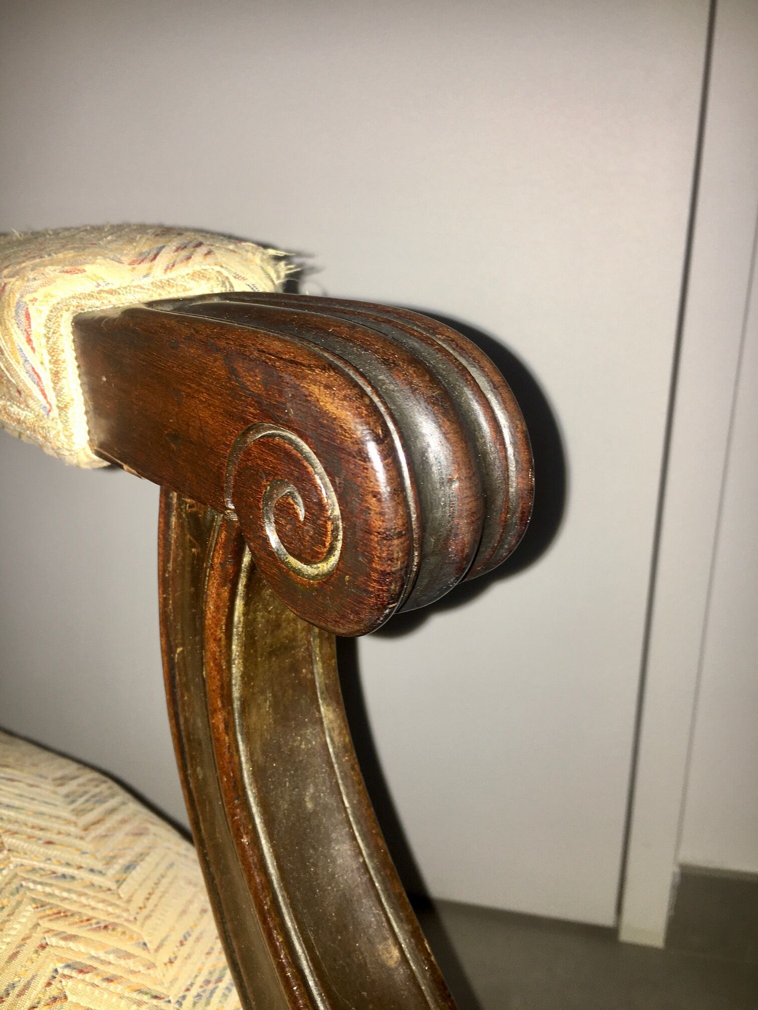 Voltaire armchair 19 th mahogany structure