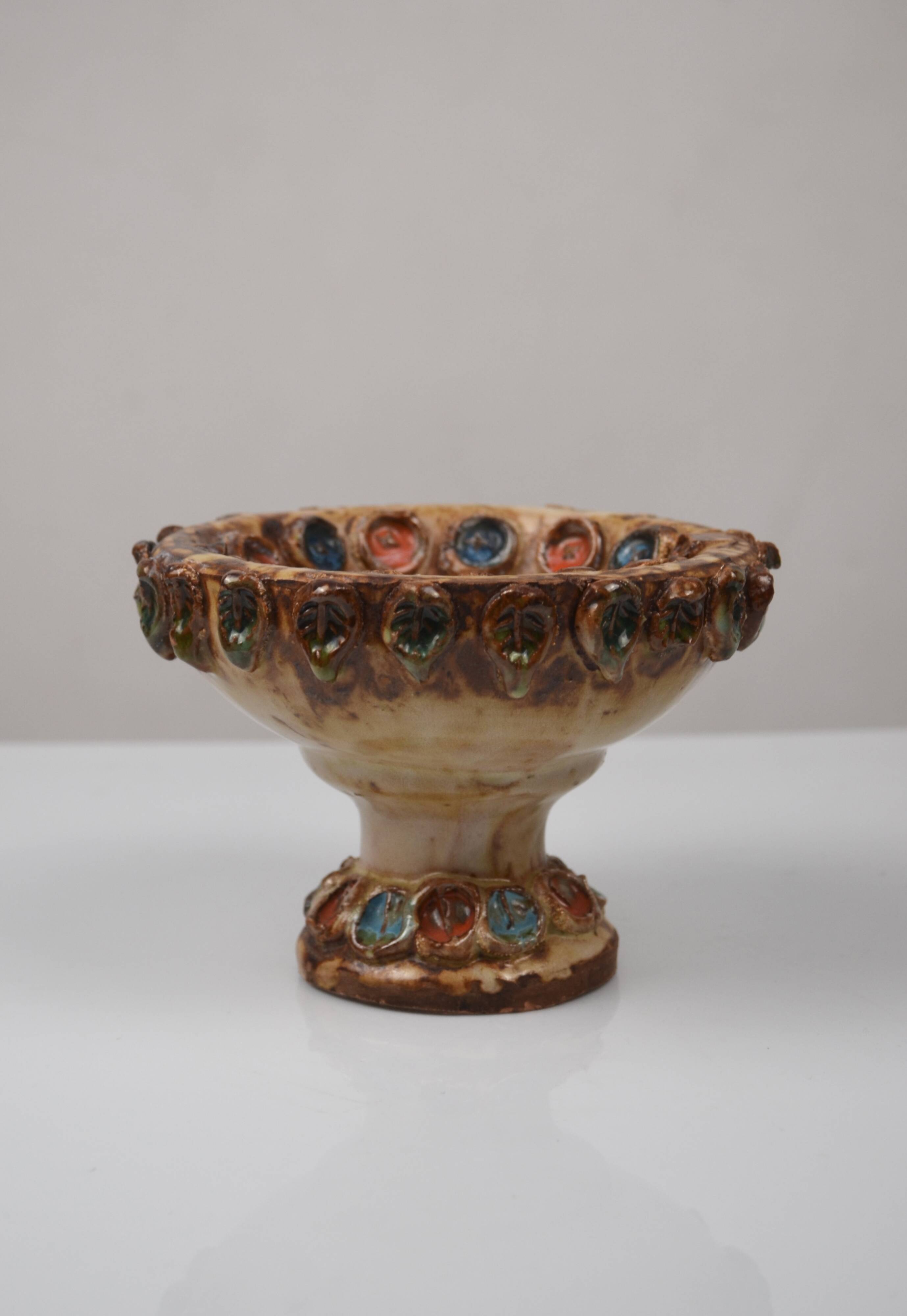 Glazed ceramic bowl, La Roue, 1960s