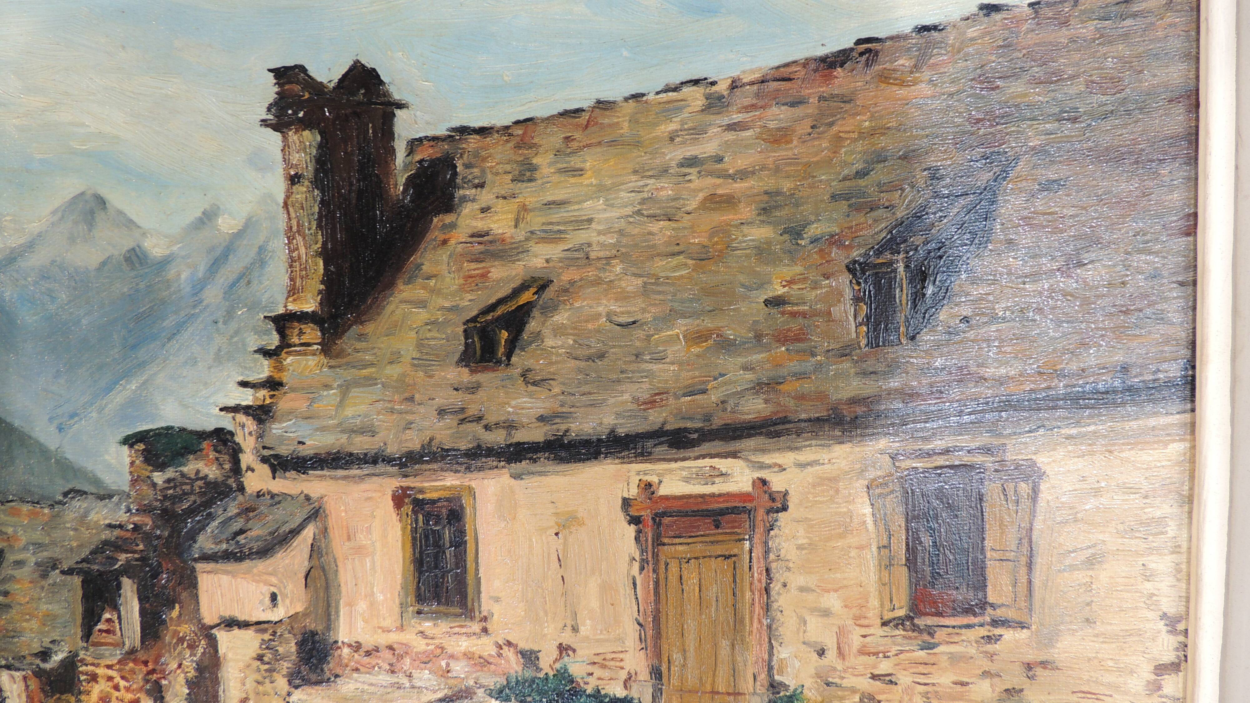 Oil painting on panels / Grange Hautes Pyrénées