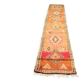 Vintage Moroccan Berber carpet hallway in wool – Unique piece – 90 × 390 cm