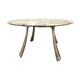 Marble and cast aluminum table by Michèle Charron, 1970