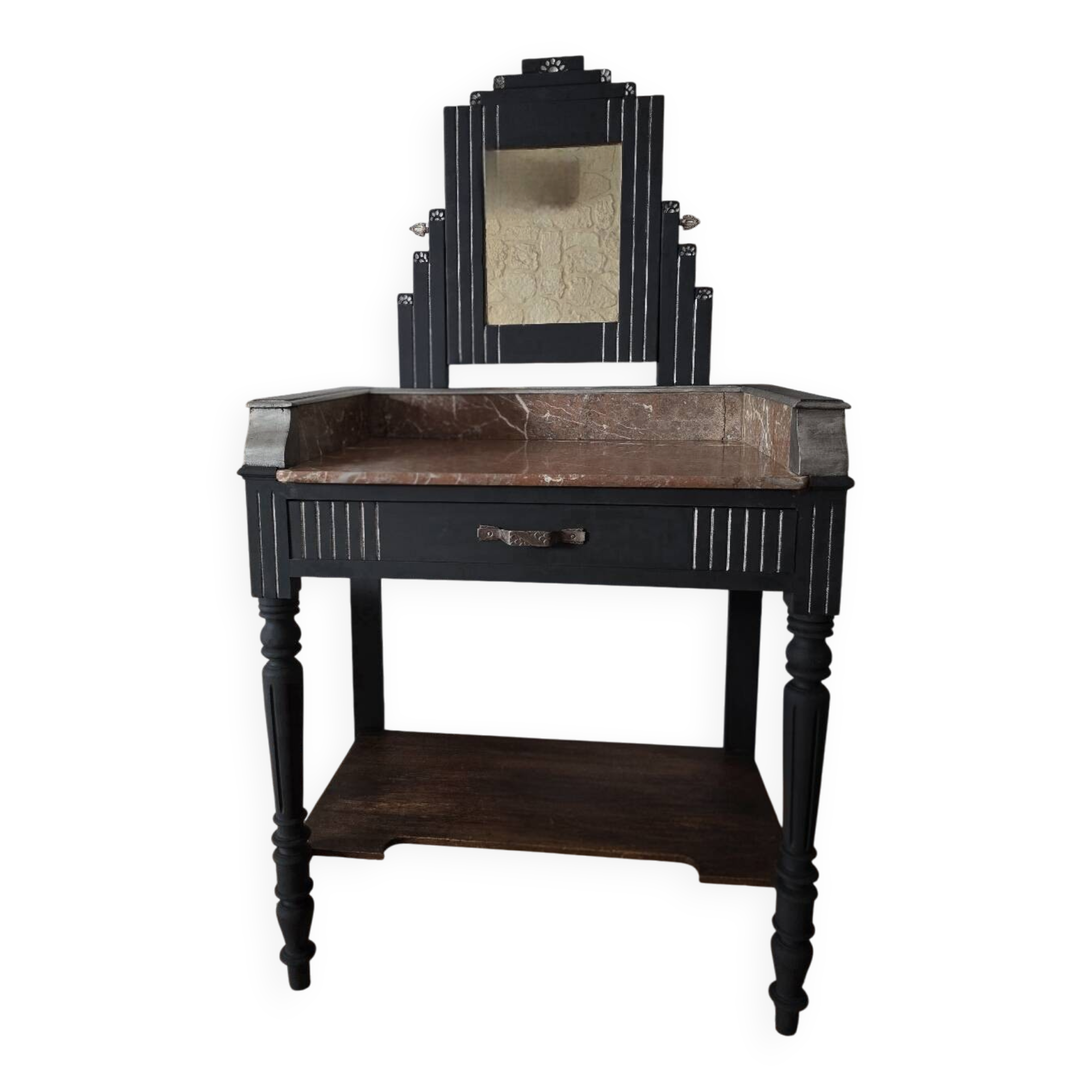 Art Deco dressing table with a movable mirror.