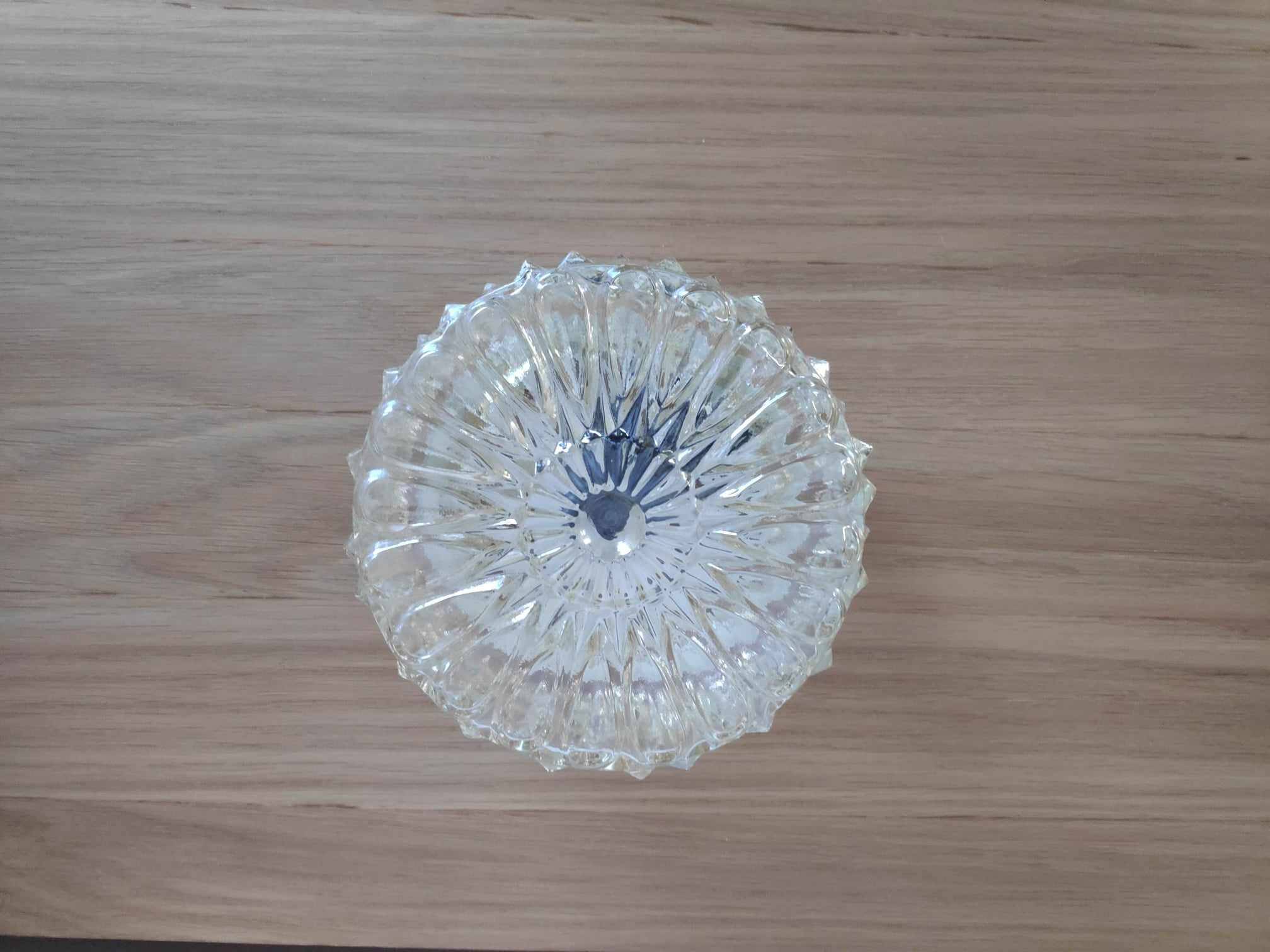 Plafonnier en verre ambré années 70