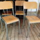 Set of 4 chairs of schoolboy