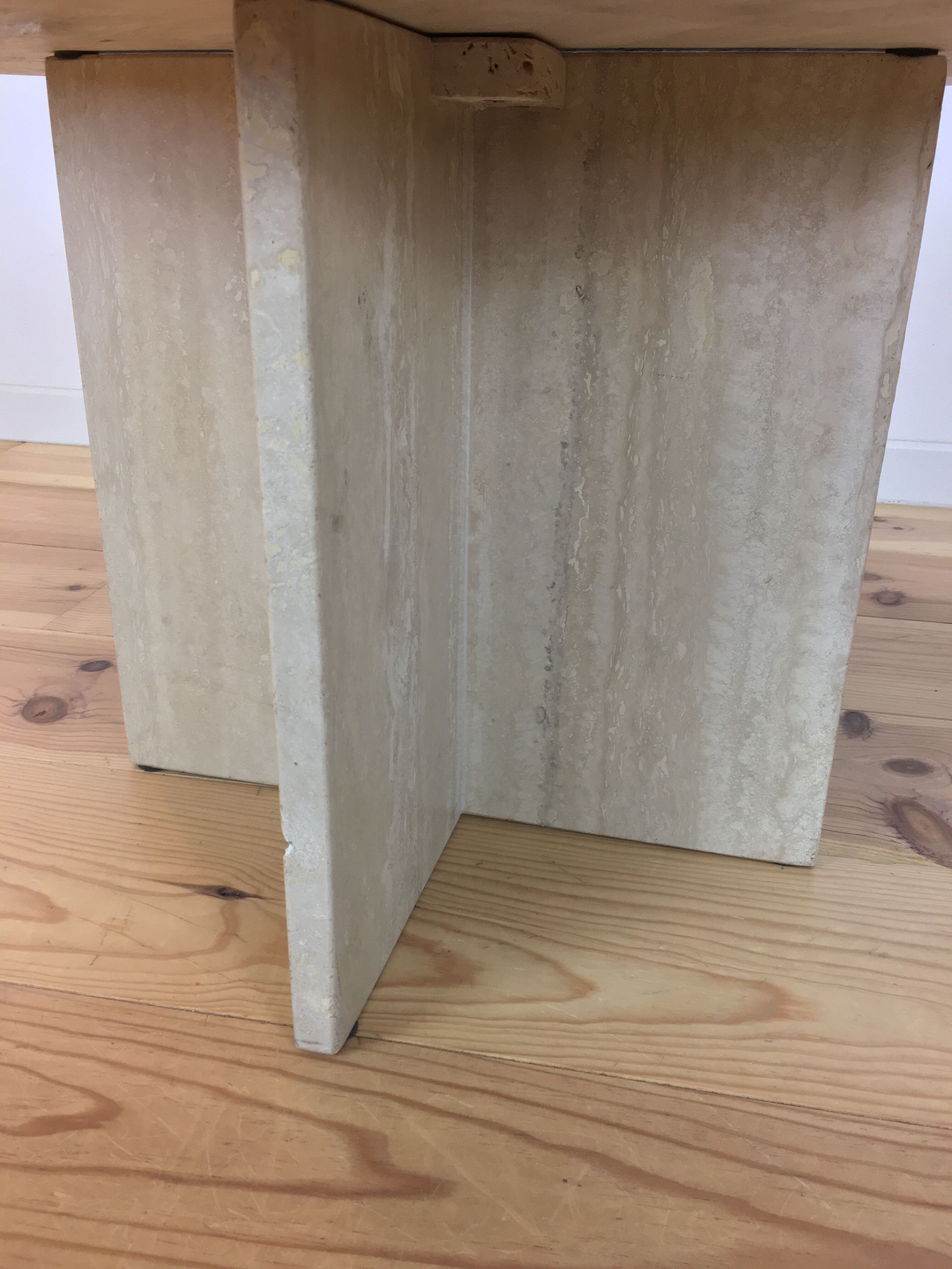 Square travertine coffee table