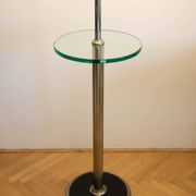 1930s Floor Nickel Lamp with Side Table – Functionalism, Bauhaus