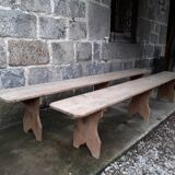 Pair of rustic benches 265 cm