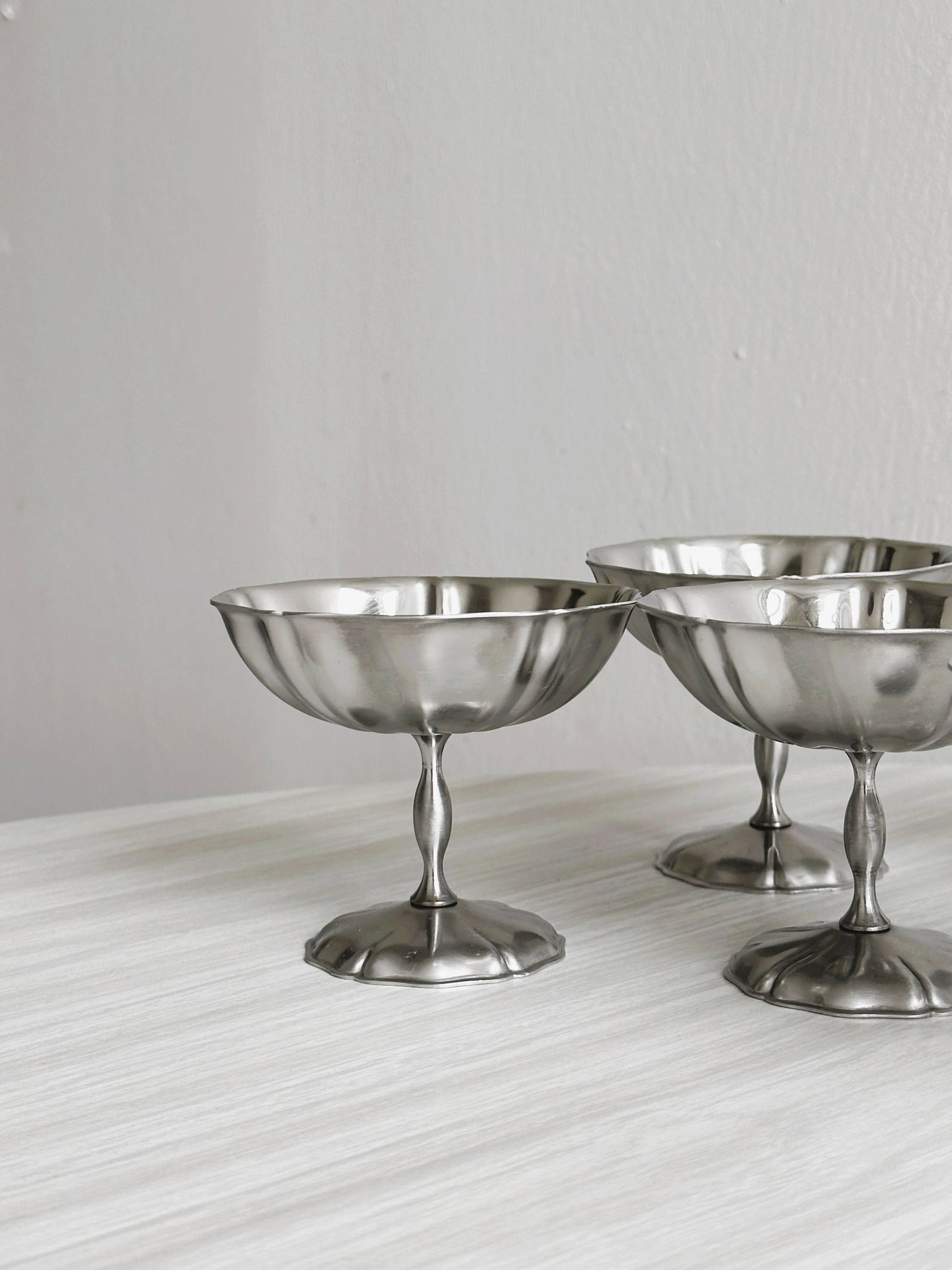 Lot de 6 coupelles vintage en inox