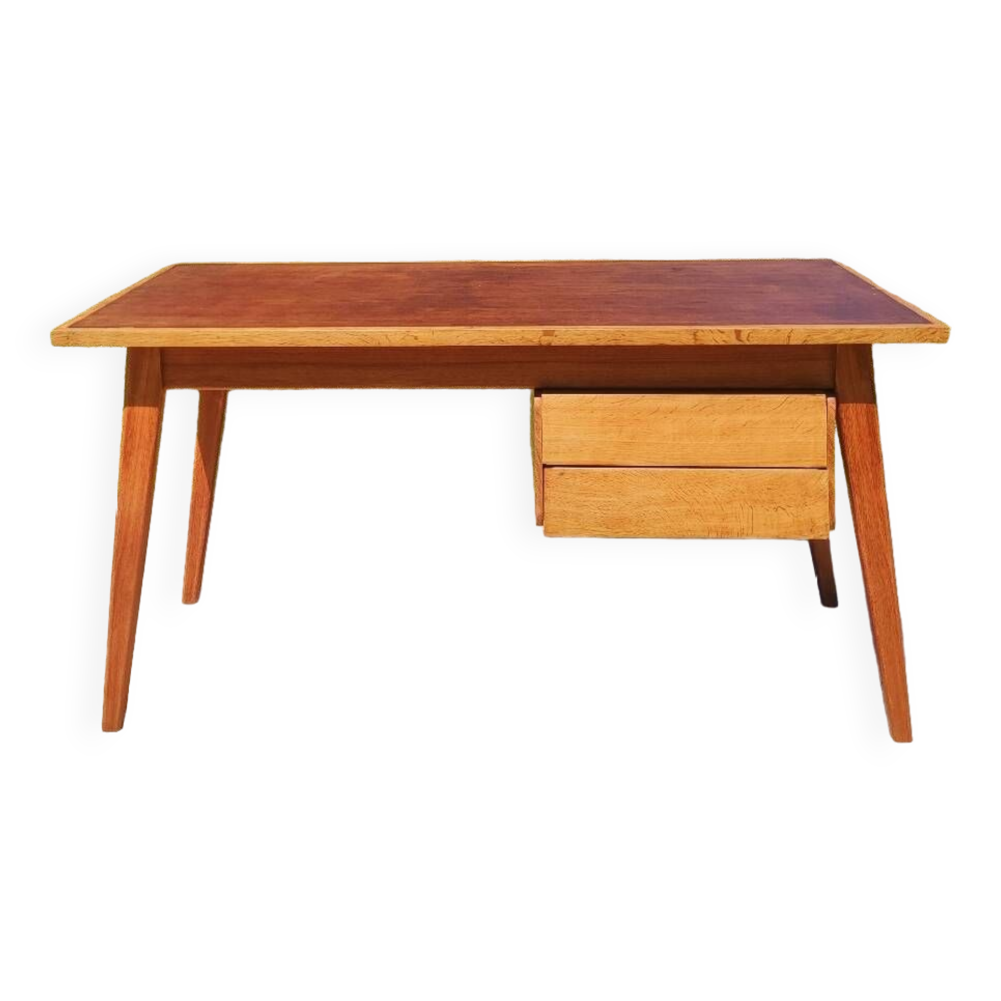 Scandinavian minimalist desk with compass feet